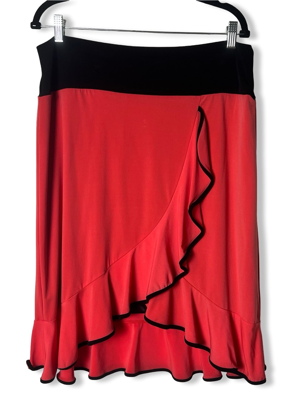 Candela Women’s Latin Dance Cascading Ruffle High-Low Skirt Salsa Ballroom L/XL